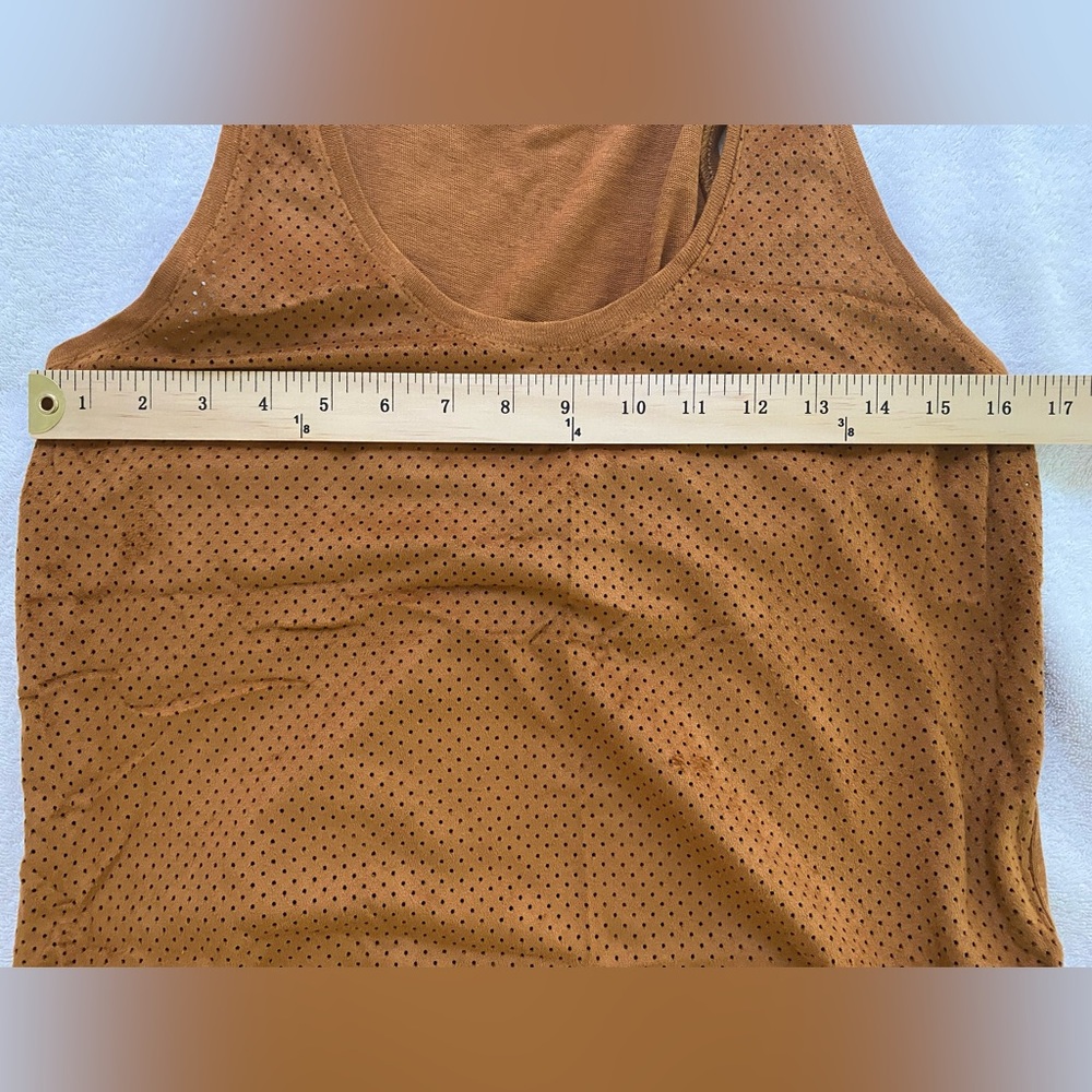 Zara Women's Brown Suede Knit Sleeveless‎ Top - Picture 4 of 7